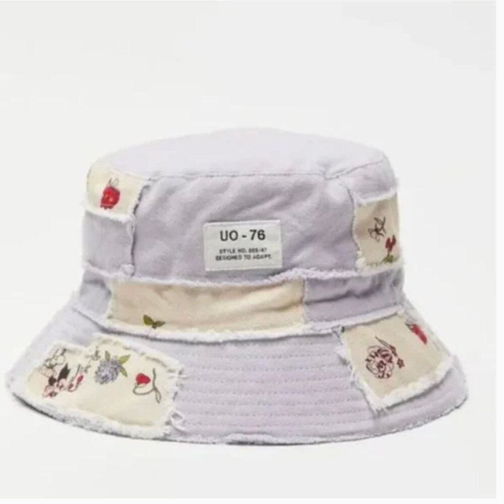 ⭐️🌻 Frayed Patchwork Boho Street Peasant Hipster Hippie Cottage Farm Bucket Hat